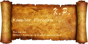 Kampler Piroska névjegykártya